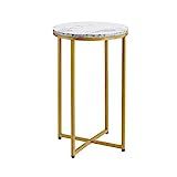 AZ L1 Life Concept Modern Round Side End Accent Table, Marble + Gold | Amazon (US)