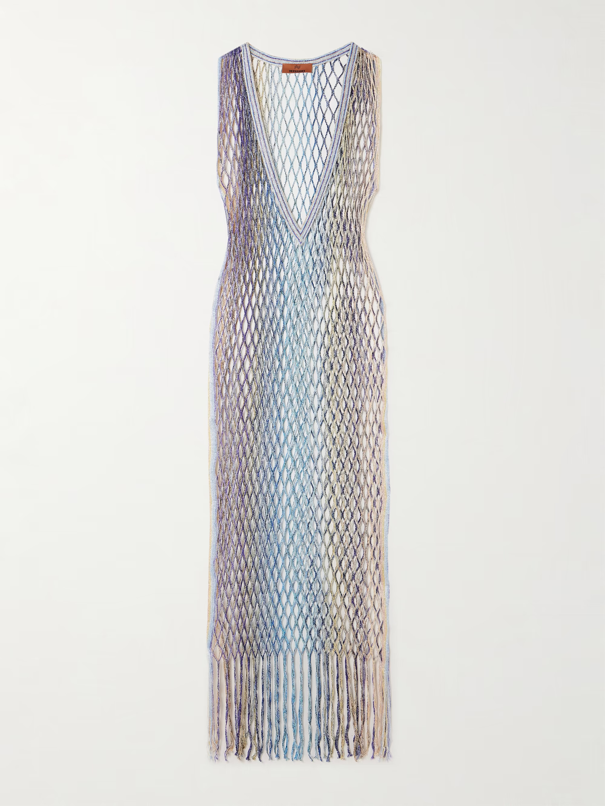 Mare fringed metallic crochet-knit coverup | NET-A-PORTER (US)