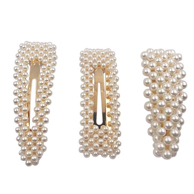 Messen Hair Barrettes Gold Hair Pins Decorative Artificial Pearl Hairpins for Wedding Bridal Hand... | Amazon (US)