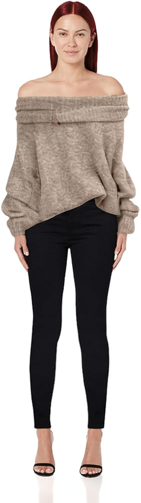LILLUSORY Womens Off The Shoulder Sweater Oversized Batwing Sleeve Loose Pullover Sweaters Tops | Amazon (US)