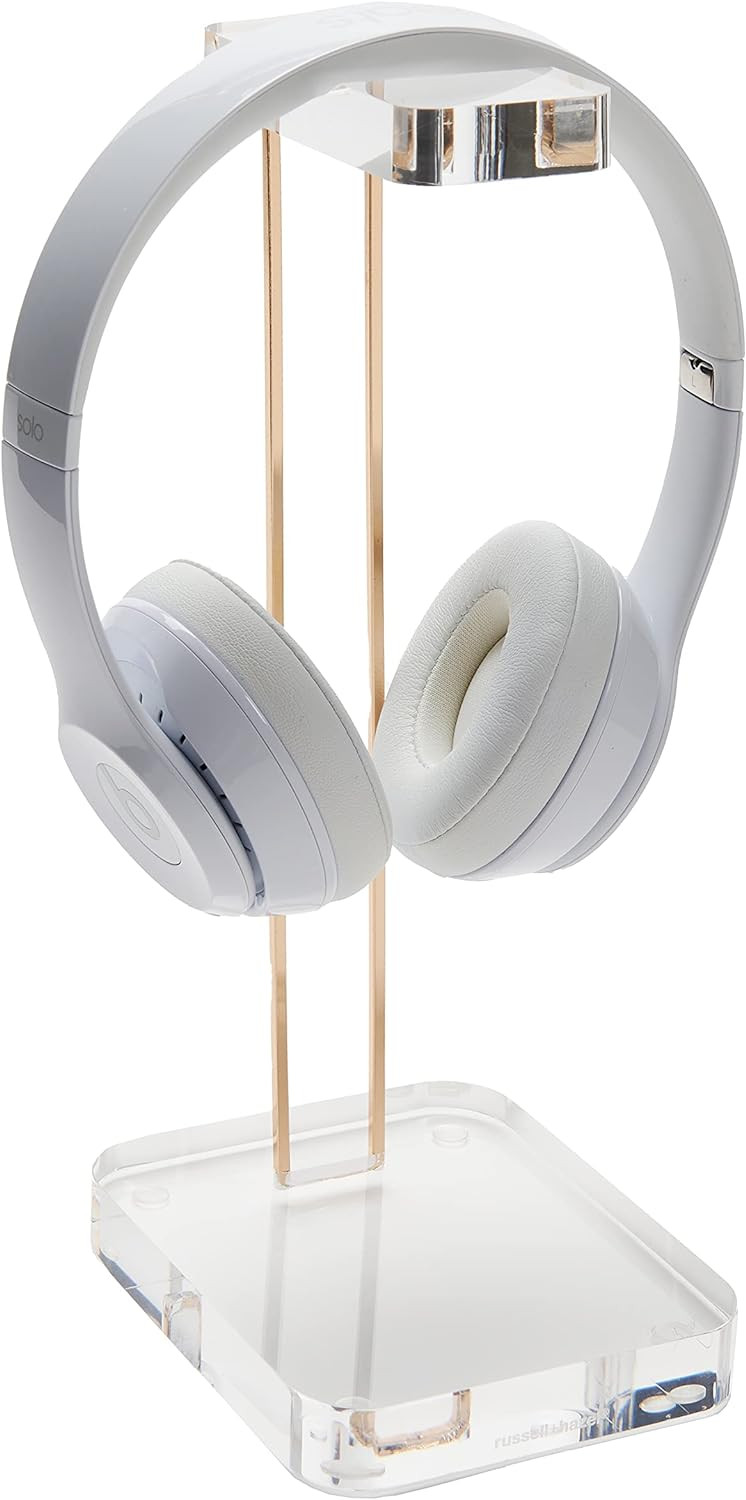 russell+hazel Acrylic Headphones Stand, Office Accessories, Clear, with Gold Hardware, 4” x 5... | Amazon (US)