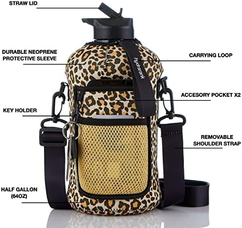 Half Gallon Water Bottle with Storage Sleeve & Straw Lid - BPA Free, Big Capacity, 74 ounce (2.2 Lit | Amazon (US)