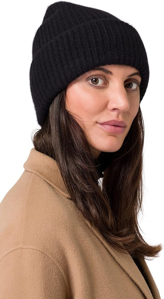 Women’s Chunky Knit Beanie, 100% Cashmere, Soft & Stretchy, Warm Hat for Autumn, Winter, Spring | Amazon (US)