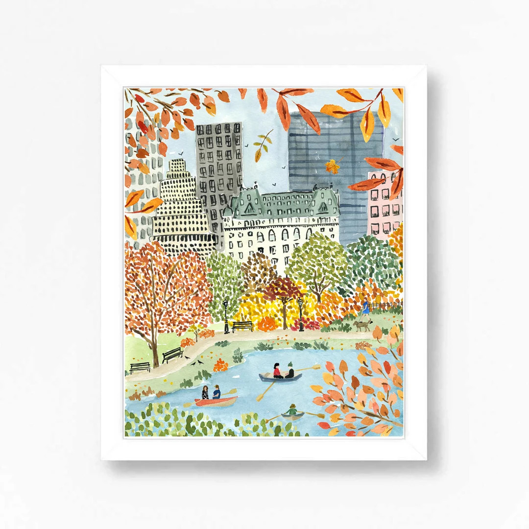 New York City Art Print, NYC Wall Decor, Autumn in Central Park, Central Park Art Print, NYC Art ... | Etsy (US)