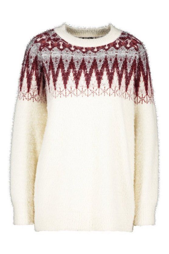 Christmas Feather Tinsel Jumper | Boohoo.com (US & CA)