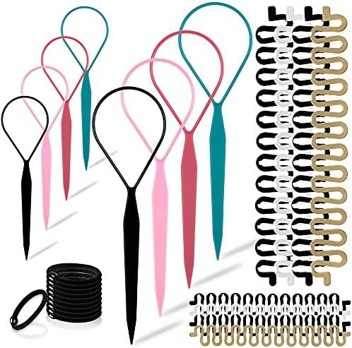 Topsy Hair Tail Tools Set,TsMADDTs Hair Braiding Tool Set 8 pcs Topsy Tail Tools 8 pcs French Cen... | Amazon (US)