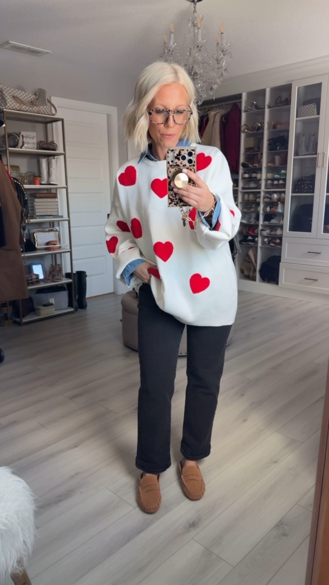 The adorable heart sweater is great quality but it does run very big!! I’m wearing medium and definitely need a small!!! Jeans run big as well and size down to a 2!

#LTKSaleAlert #LTKSeasonal #LTKValentine