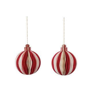Hello Honey® Red & Cream Glittering Honeycomb Paper Ornaments, 2ct. | 7.5" | Michaels® | Michaels Stores