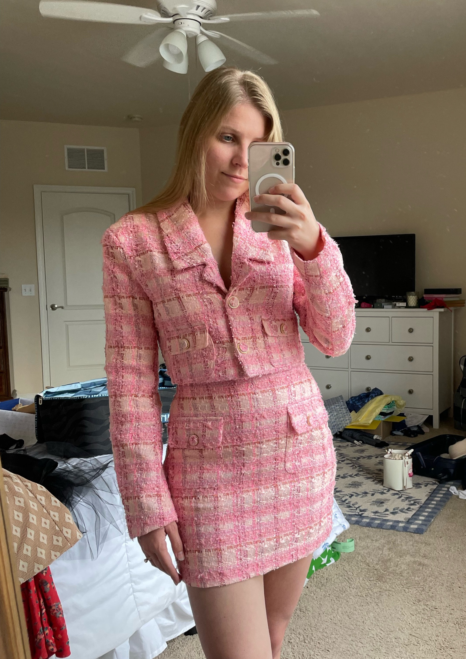 Pink tweed barbie-core matching set  

#LTKSeasonal