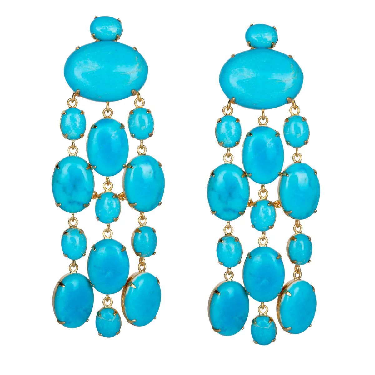 Turquoise Cascade Statement Earrings | HAUTEheadquarters