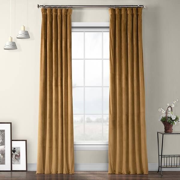 Exclusive Fabrics Heritage Plush Velvet Single Curtain Panel - 50 X 96 - pillow white | Bed Bath & Beyond