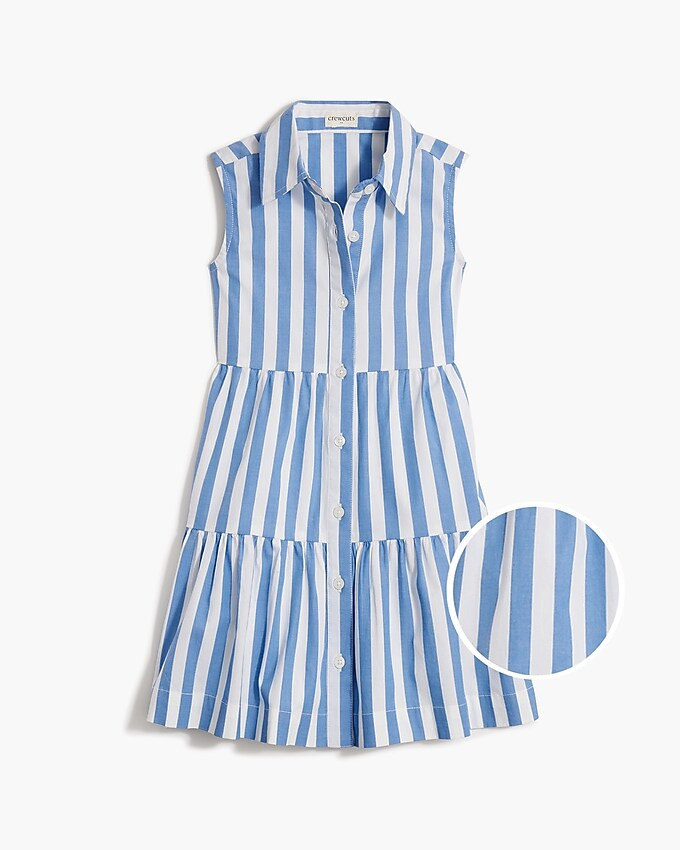 Girls' striped tiered shirtdress | J.Crew Factory