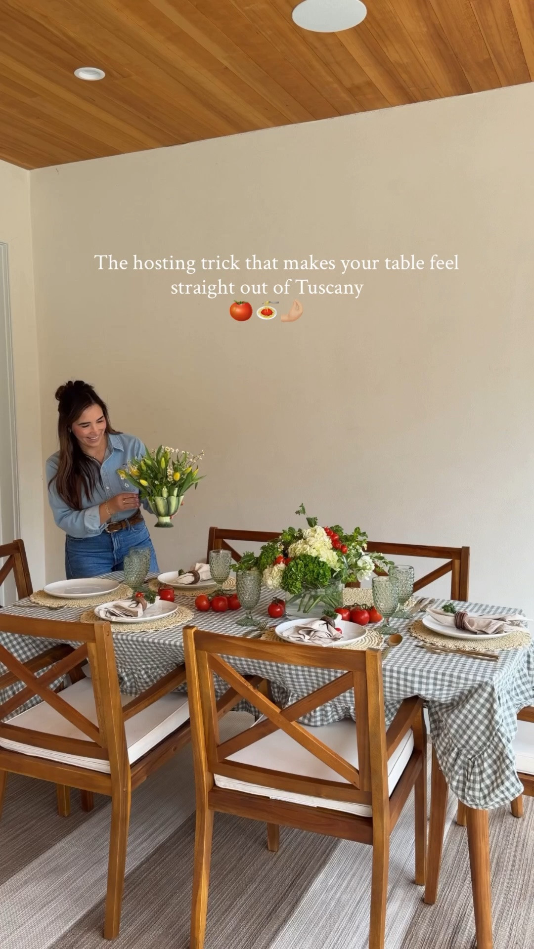 #ad Romanticizing summer hosting one tomato-filled table at a time 🍅✨
I’ve been dreaming of summer dinners out here ever since we moved in and got our new outdoor table and chairs, seeing it all come together feels like something straight out of an Italian countryside dinner party. Fresh flowers, layered textures, good food, and all the cozy summer magic. 🤌🏼 
And can we PLEASE talk about the artichoke vase because I genuinely can’t get over her. 😂 Truly the conversation piece of the summer and guaranteed to be the thing everyone asks about the second they sit down. ✨

@Wayfair #Wayfairpartner #Wayfair #wishyouwerehere #outdoor

#LTKHome #LTKSeasonal #LTKmomlife