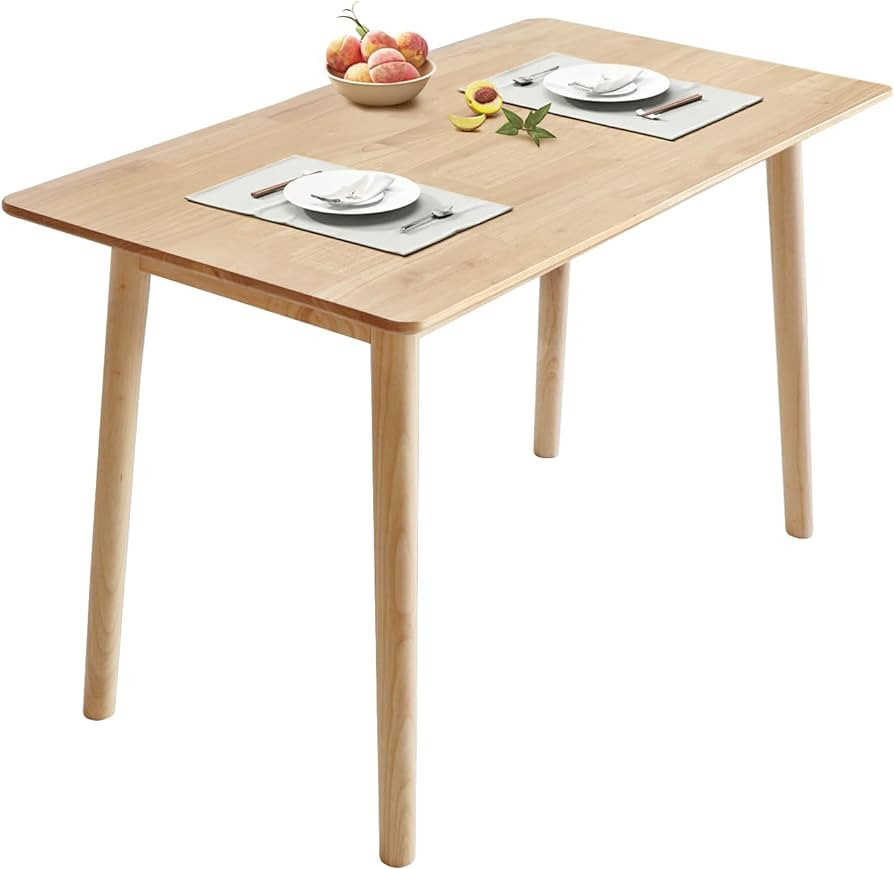 Solid Wood Dining Table Small Rectangle Kitchen Table for Small Spaces, 47" Mid Century Modern Na... | Amazon (US)
