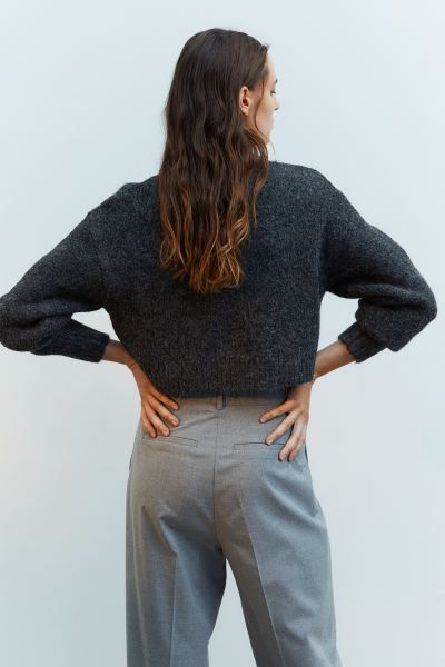 Short Sweater - Dark gray melange - Ladies | H&M US | H&M (US + CA)