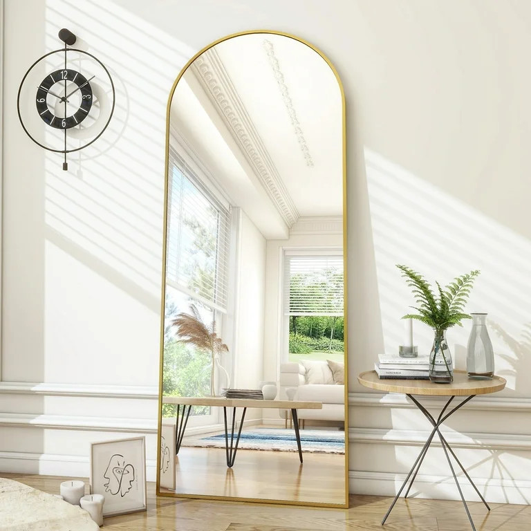 BEAUTYPEAK 71"x 26" Oversized Full Length Mirror Arch Standing Floor Mirror Full Body Mirror, Gol... | Walmart (US)