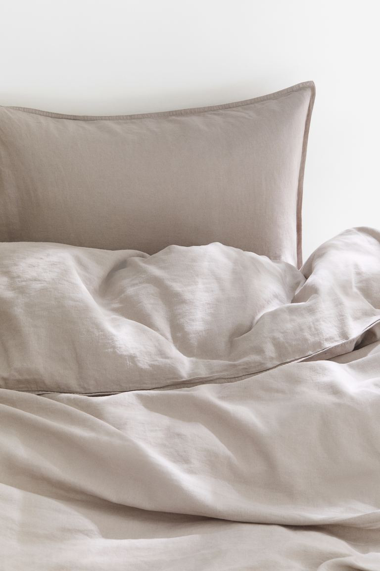 Linen-blend Twin Duvet Cover Set | H&M (US + CA)