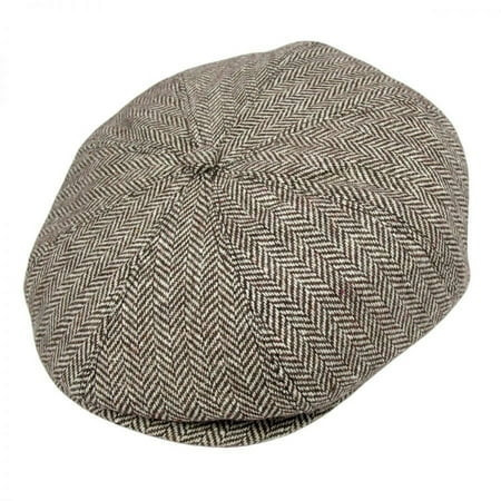 Herringbone Wool Blend Newsboy Cap - XL - Brown | Walmart (US)