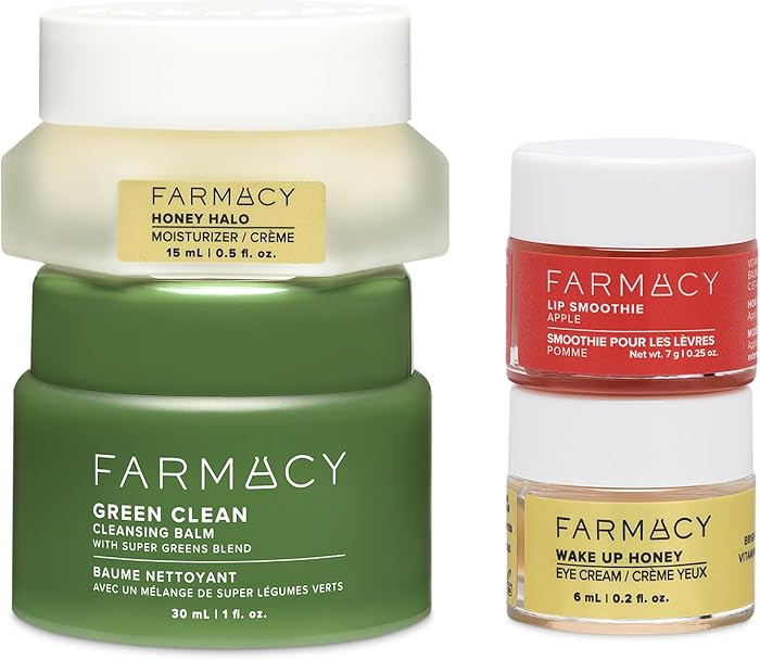 Farmacy Favorites Skin Care Set - Includes Green Clean Cleansing Balm, Wake Up Honey Eye Cream, H... | Amazon (US)