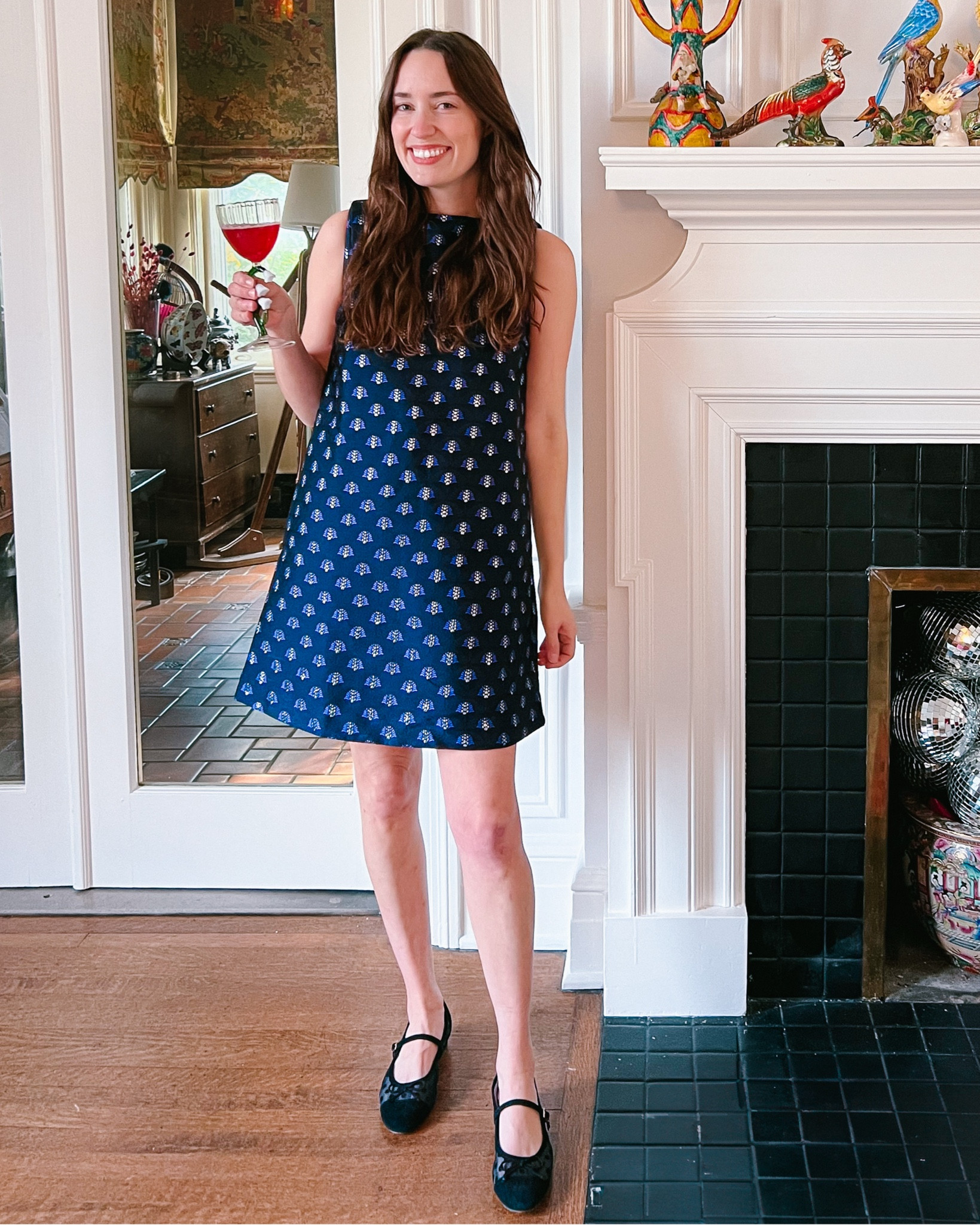 It’s the most social time of the year, and my wardrobe is getting a workout. 💪👗 I’m all about investing in pieces that can be reworn and restyled in a number of different ways throughout the season and even into the next.
Don’t get me wrong—I love a bold red-and-green moment come December—but this @draperjames jacquard cocktail dress is one that works for now, New Year’s Eve, and whatever strikes my fancy during winter evenings in 2026. ✨
With tall boots and a mock-neck layered underneath, I’ll be taking it out for a daytime spin too.
Linking it (along with my polka-dot ballet flats!) on stories and in my profile. 💙
 xodraperjames 

#LTKSeasonal #LTKHoliday