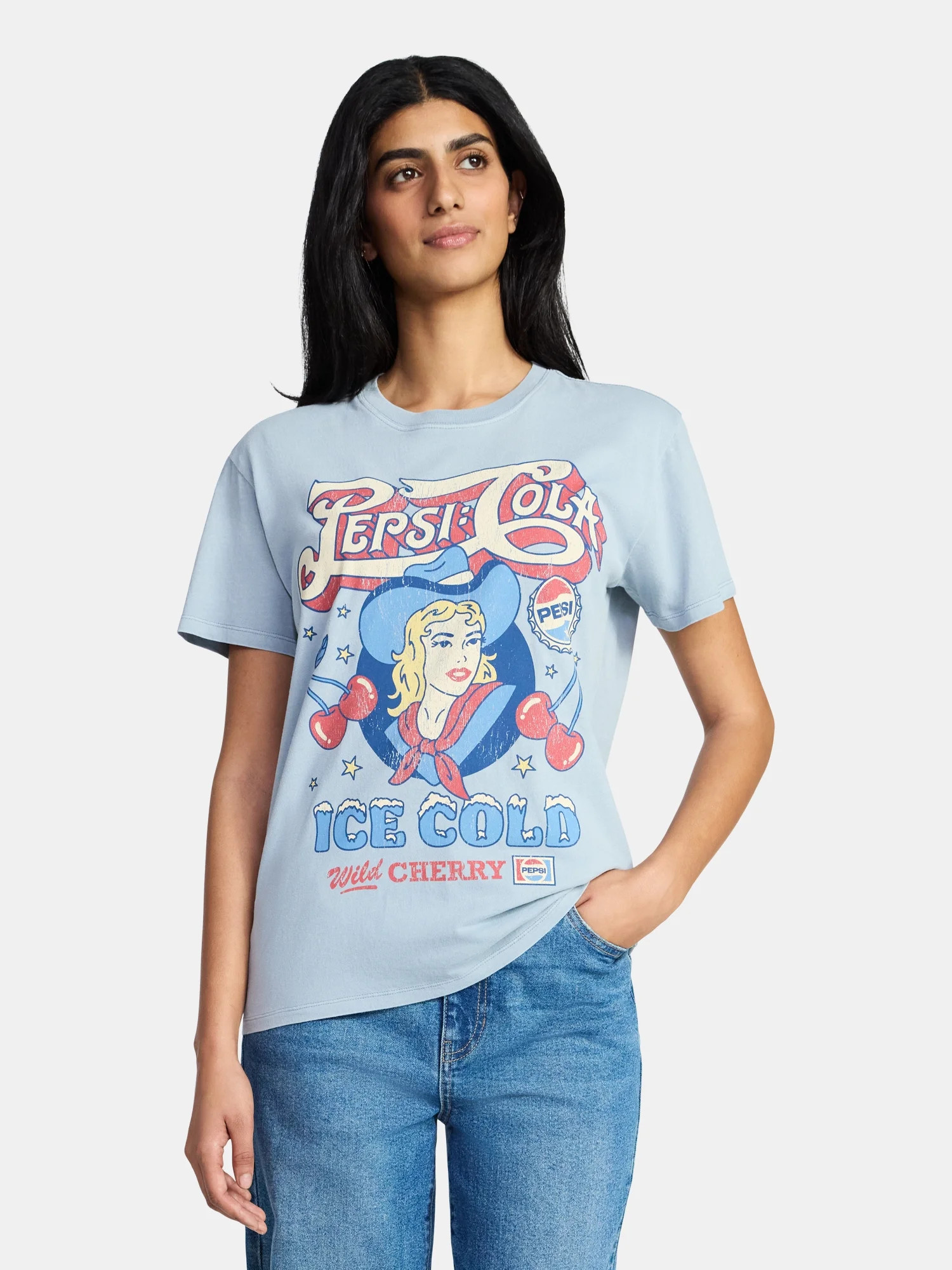 Pepsi Cola Women's Cowgirl Graphic Tee with Short Sleeves, Sizes XXS-XXL | Walmart (US)