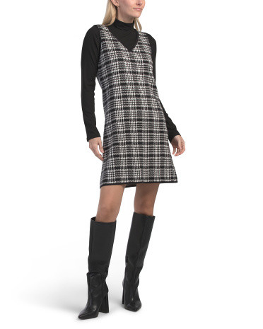 2pc Knit Top And Plaid Mini Dress Set | TJ Maxx