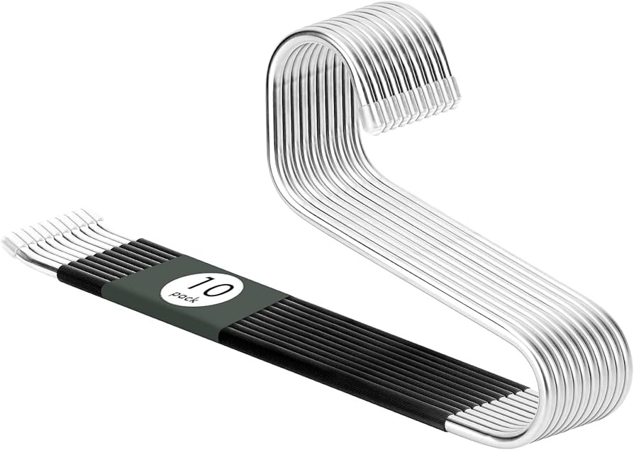 DOIOWN Open-Ended Pants Jean Hangers - Stainless Steel Jeans Hangers 10 Pack 8mm Thick, Versatile... | Amazon (US)