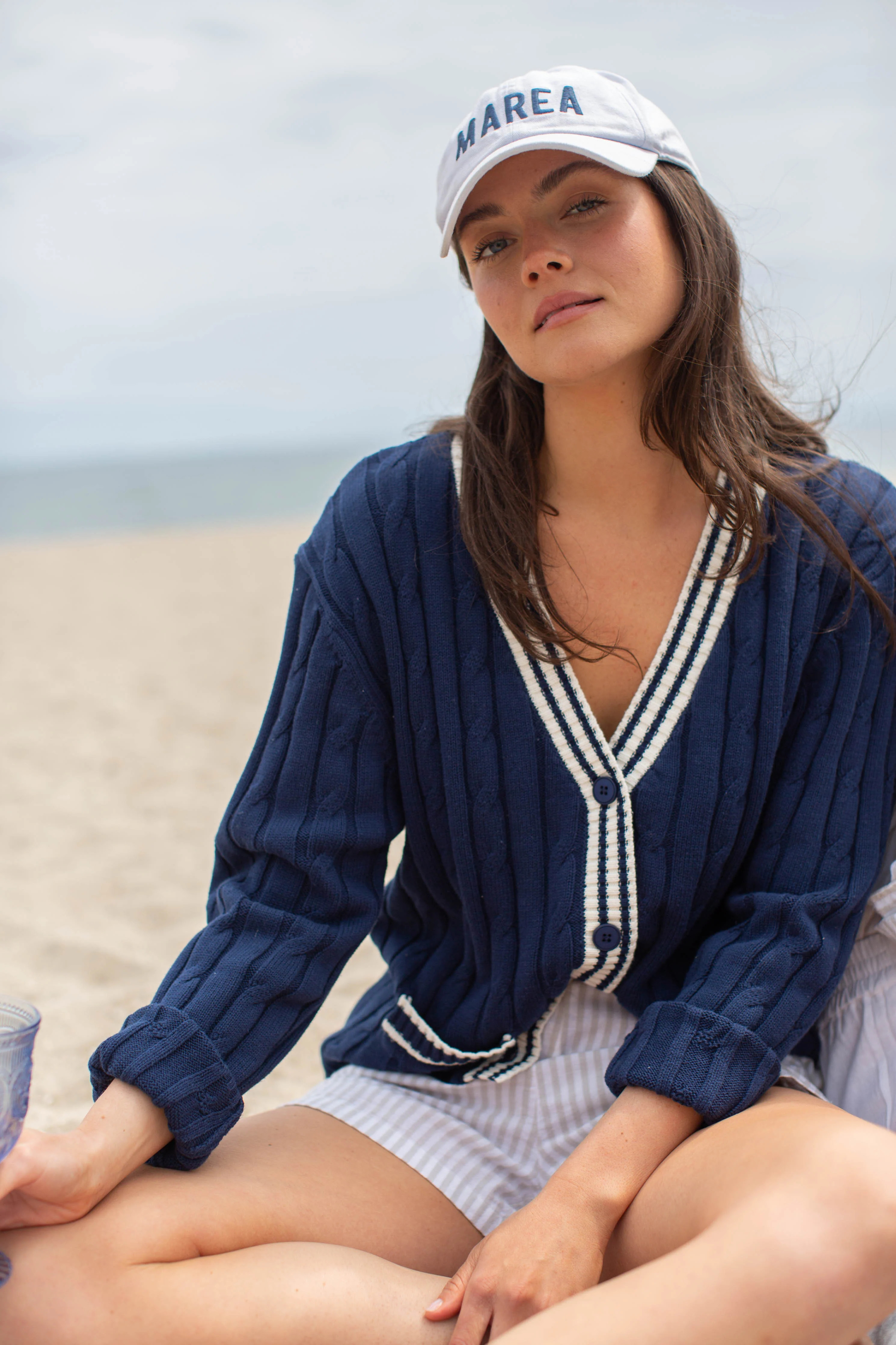 Tennis Cardigan - Navy | Marea