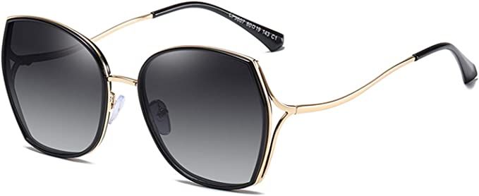 ZENOTTIC Polarized Sunglasses for Women Geometric Oversized Vintage Metal Frame Gradient Lens Sun... | Amazon (US)