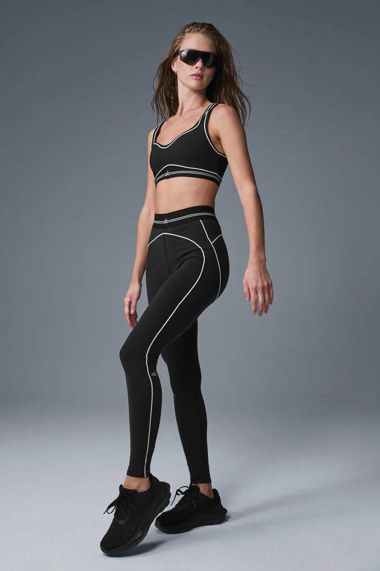 Airbrush Heart Throb Bra - Anthracite/White | Alo Yoga (US)