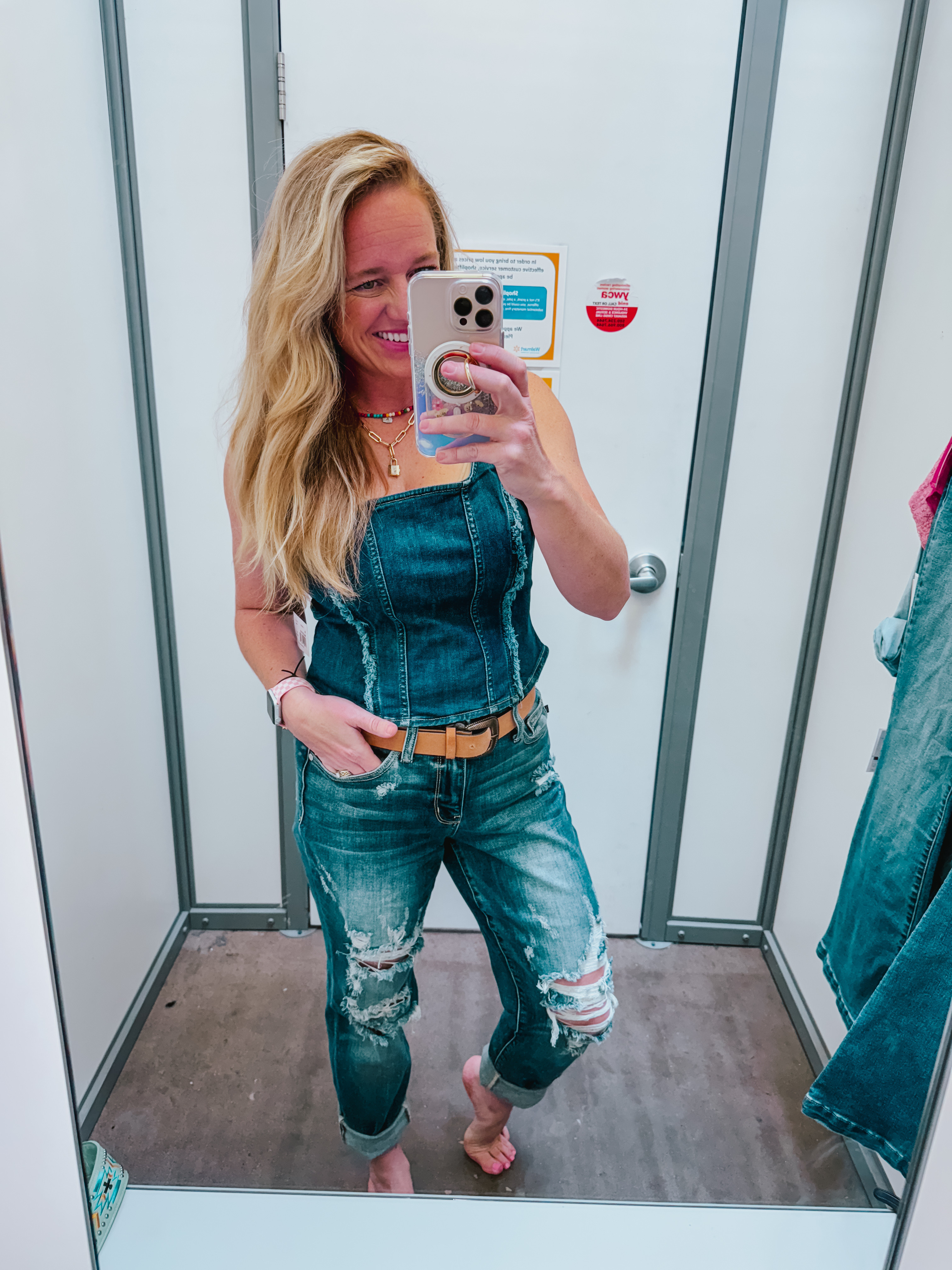 Denim On denim outfit, cowgirl style, cowgirl finds at Walmart, distressed denim, denim tube top, western wear, western style, Walmart fashion, affordable fashion 

#LTKSeasonal #LTKFindsUnder50 #LTKStyleTip