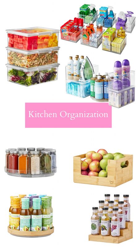 Organize your kitchen with these storage bins.  From a rotating spice rack to an open basket for fruit these containers will get your kitchen organized for the new year #kitchenorganization #organizeyourkitchen #foodstorage #spices #storefood 

#LTKunder50 #LTKfamily #LTKhome