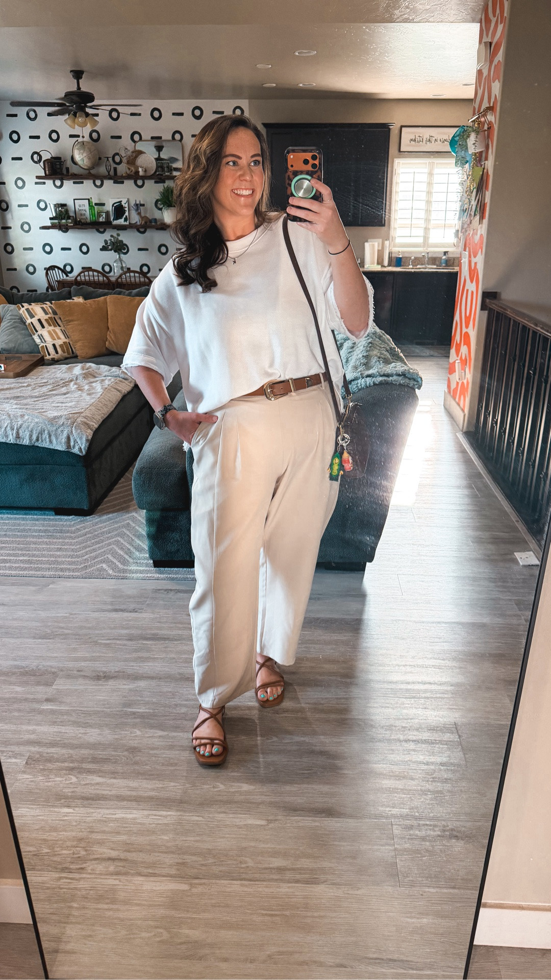 Day two of squishy mom bod summer and the reminder stands… you don’t have to dress around your body, you can just dress it 🤍💃🏻 White tee, cream wide leg pants, brown strappy sandals easy, comfy, cute!!

Bra & undies XL
Pants XL 
Shirt Large

Size 14/16 | L/XL | 5’9

all white summer outfit midsize, cream wide leg pants XL, white tee outfit midsize, summer work outfit size 14, oversized white tee outfit, Amazon pants midsize, strappy sandals outfit, corporate casual summer midsize, working mom summer outfit, body positive fashion midsize

#LTKTall #LTKWorkwear #LTKMidsize