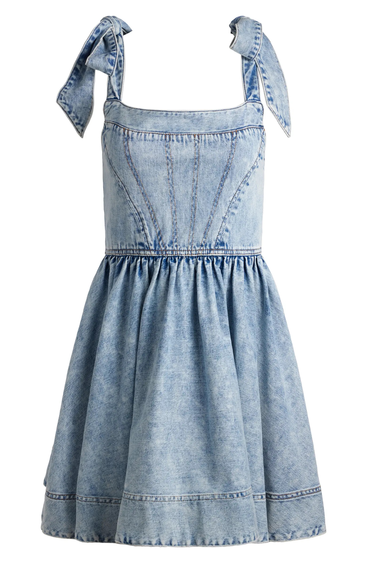 Amina Corset Denim Fit & Flare Minidress | Nordstrom