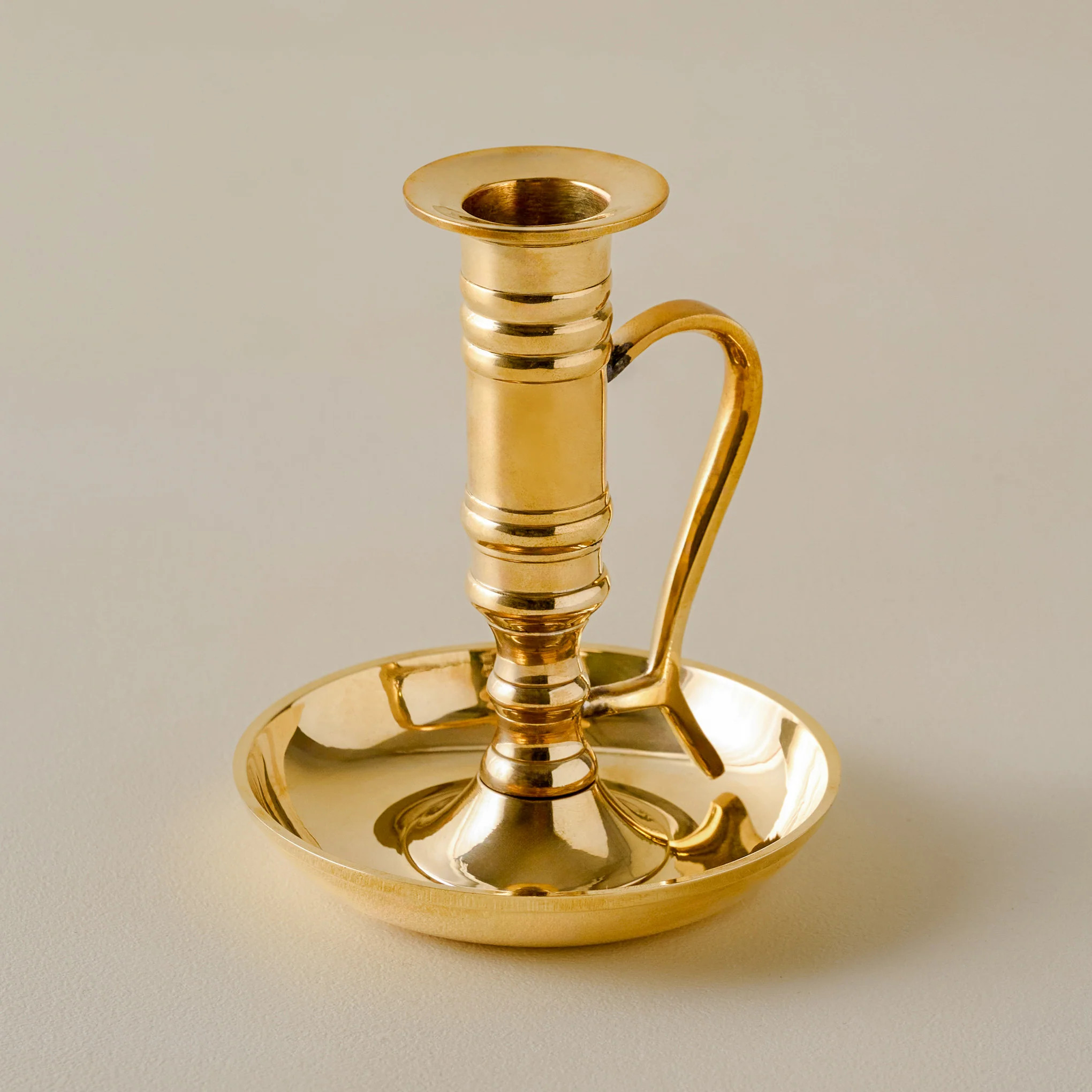 Solid Brass Chamberstick Candle Holder | Magnolia