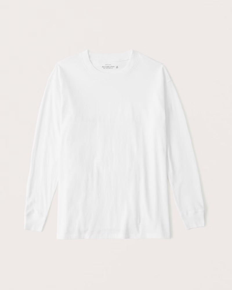 Oversized Long-Sleeve Boyfriend Essential Tee | Abercrombie & Fitch (US)