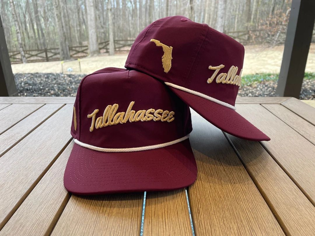 Garnet "Tallahassee, FL" Rope Hat | 3D embroidery | College Football | Tomahawk | Rope Golf Cap |... | Etsy (US)