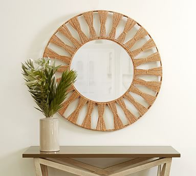 Laguna Jute Round Mirror, 40" x 40" | Pottery Barn (US)