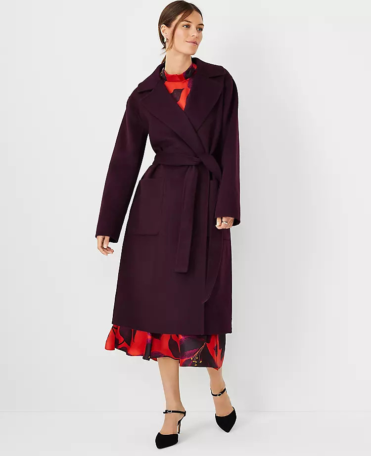 Petite Doubleface Belted Blanket Coat | Ann Taylor (US)