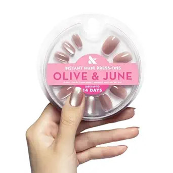 Olive & June Instant Mani Press-On Nails | Glue | Medium Oval | 42 Pieces, 21 Sizes | Non-Toxic, ... | Amazon (US)