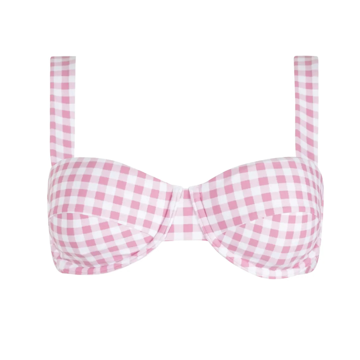 women's blush gingham cup bikini top | Minnow