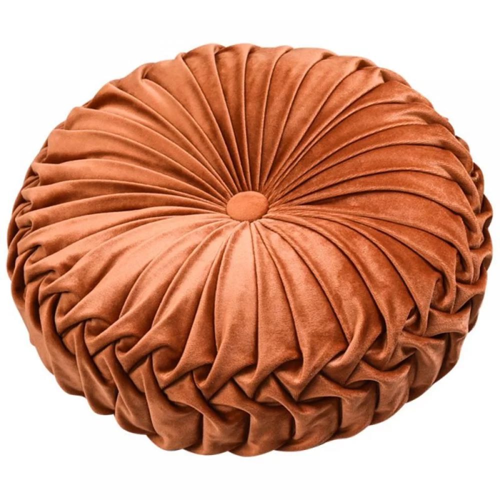 Round Cushions Pillows, Solid Color Velvet Chair Sofa Pumpkin Throw Pillow Pleated Round Pillow f... | Walmart (US)