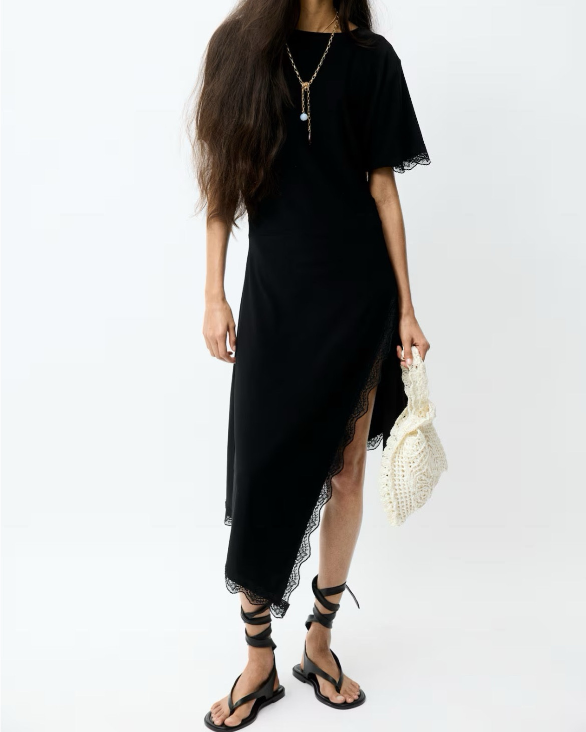 Black lace trim midi dress 

#LTKSeasonal