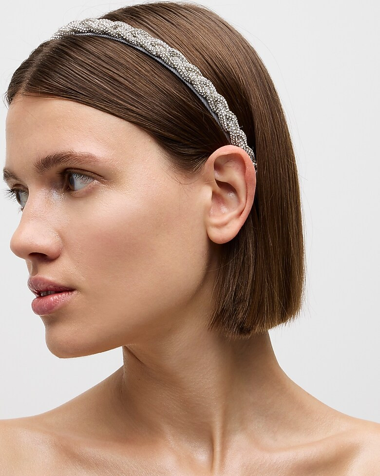Skinny braided crystal headband | J. Crew US