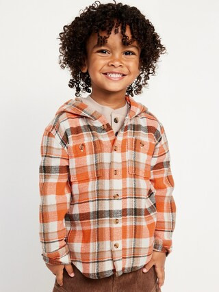 Long-Sleeve Hooded Flannel Shirt for Toddler Boys | Old Navy (US)