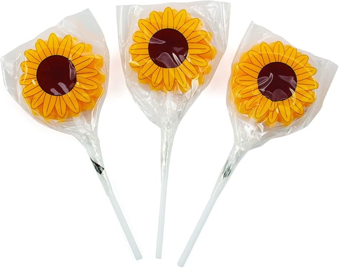 Novelty Themed Individually Wrapped Lollipops, 12 Pieces, Sunflowers, Wedding, Baby Shower, Brida... | Amazon (US)