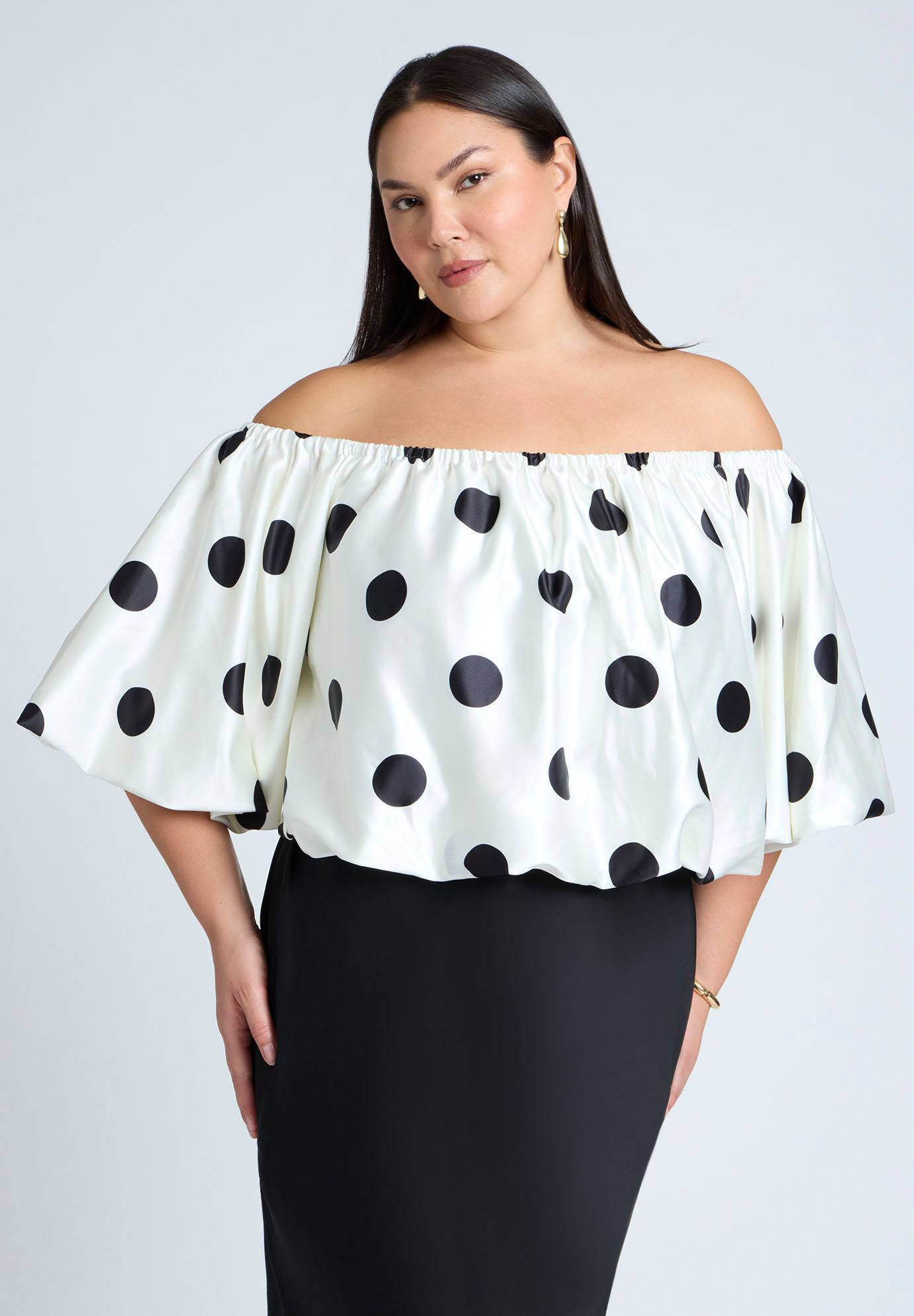 Satin Bubble Top | Eloquii