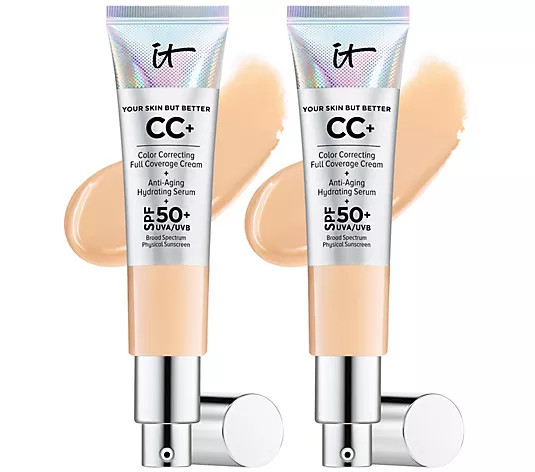 IT Cosmetics CC+ Cream SPF 50 Foundation Duo | QVC