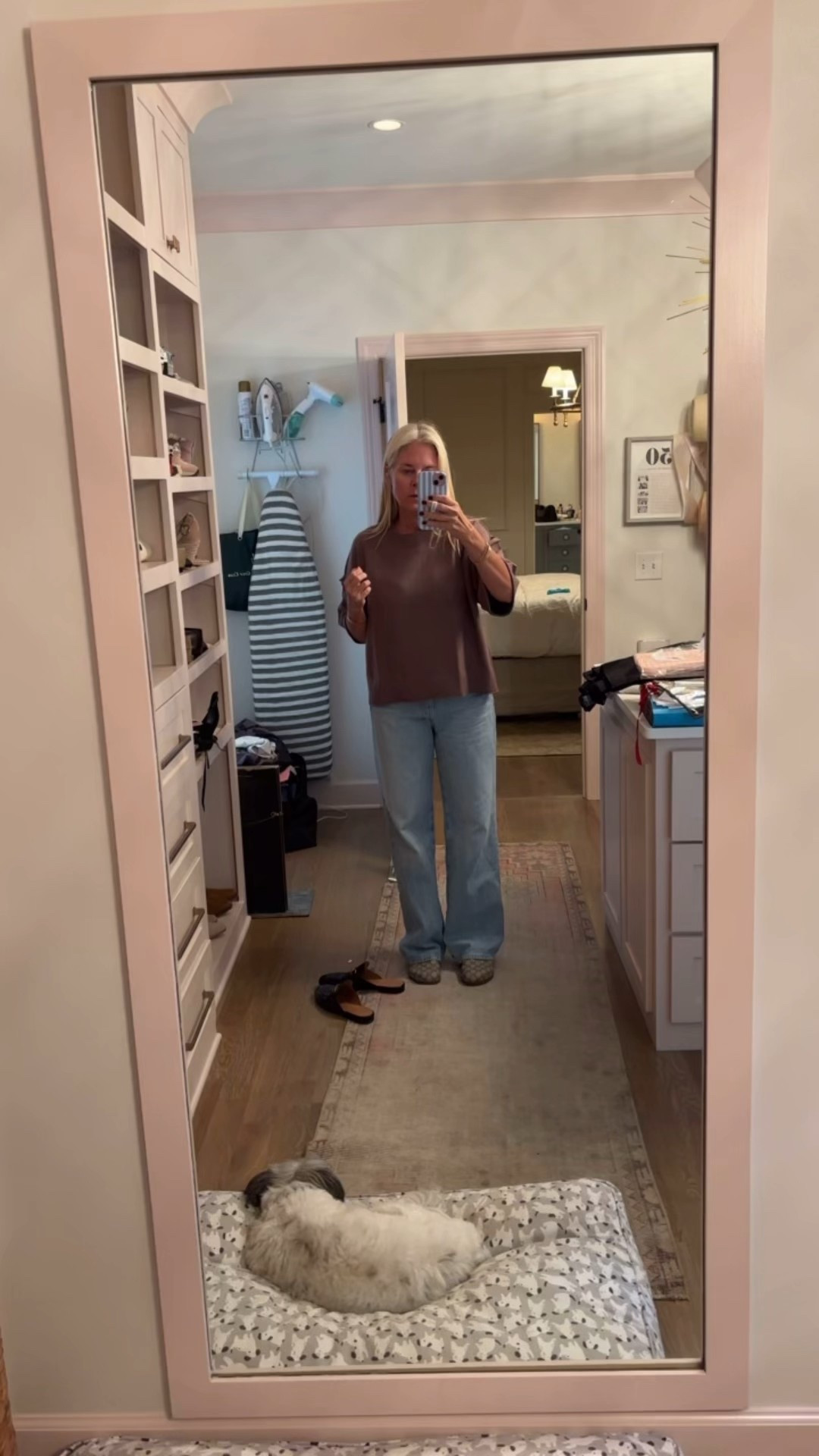 Wearing a medium. Comes it so many cute colors too.