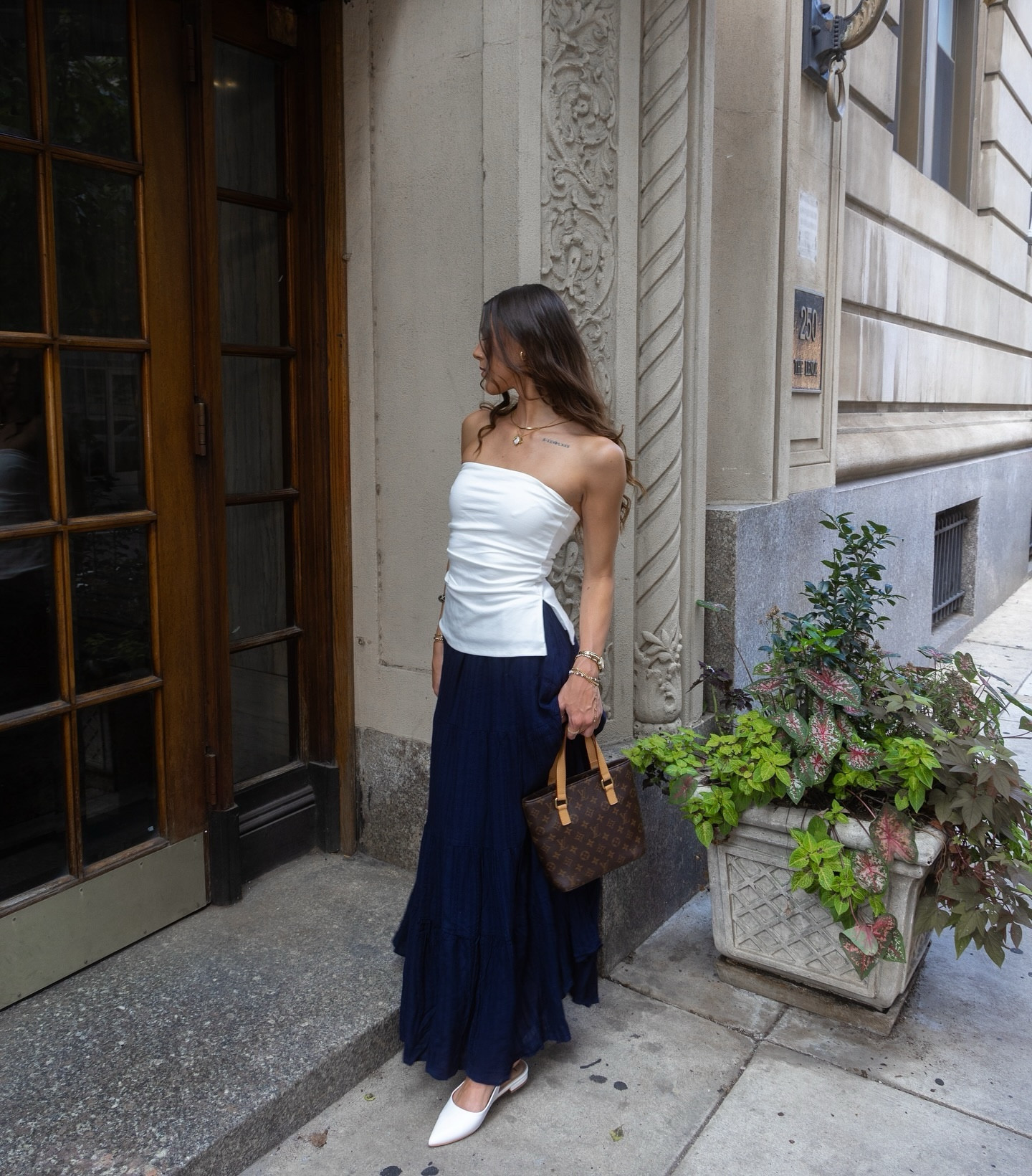 soaking up the last of summer fits🦋🤍 outfit gifted from @lulus #lulusambassador #lovelulus 
•
•
effortless chic, pinterest aesthetic, style ideas, fashion blogger, summer style, girly vibes, trendy fashion, city girl, city chic, city outfit, aesthetic outfits, summer vibes, chic style, nyc style, nyc model, nj model, flowy skirt, ballet flats, transitional outfit